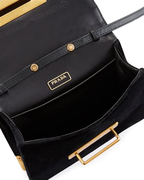 prada cahier black velvet|Prada nero shoulder bag.